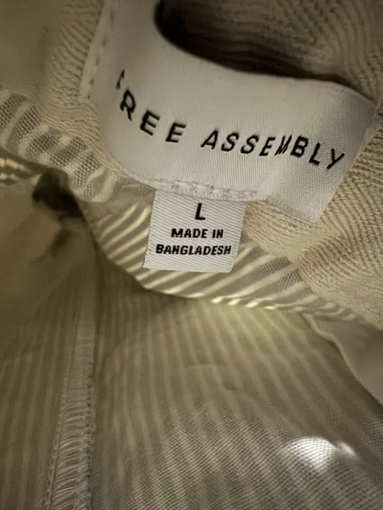 Free Assembly Blue & White Striped Overalls Size L - Picture 4 of 4